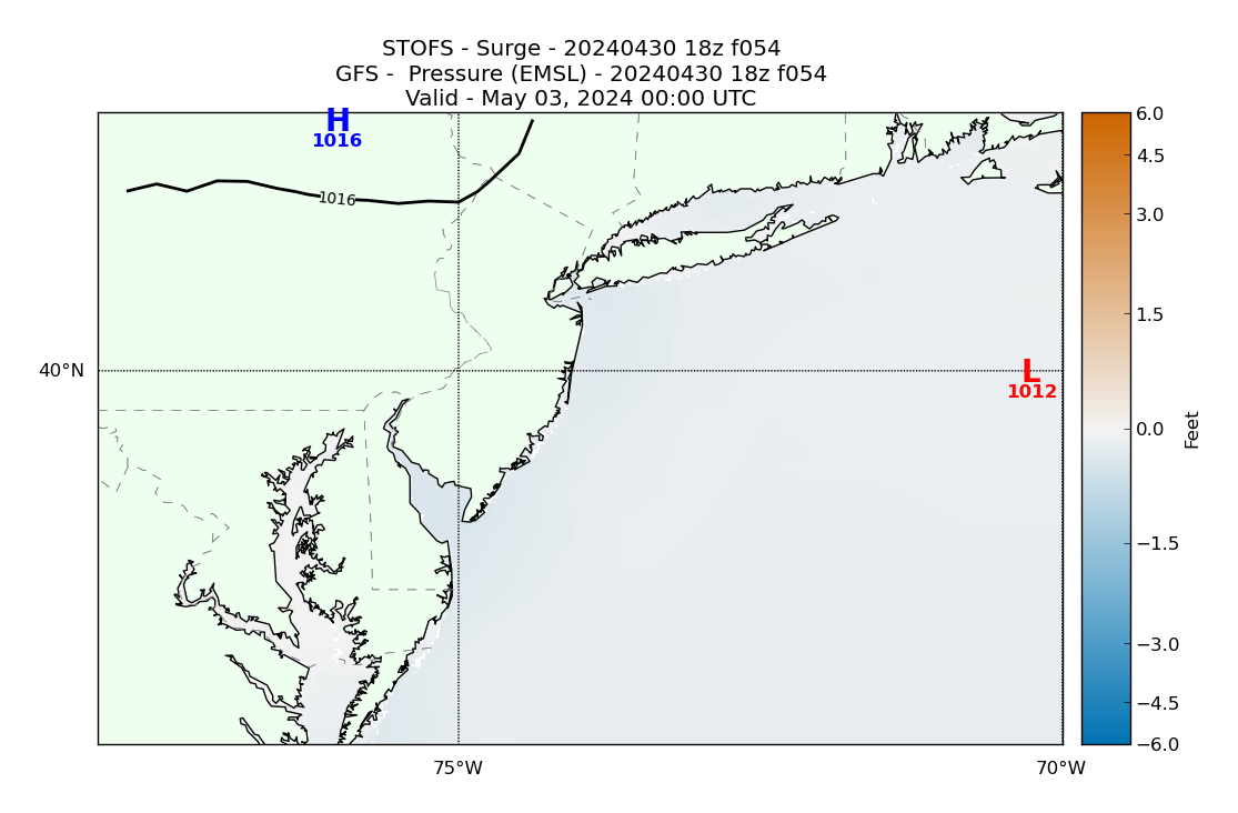 STOFS 54 Hour Storm Surge image (ft)