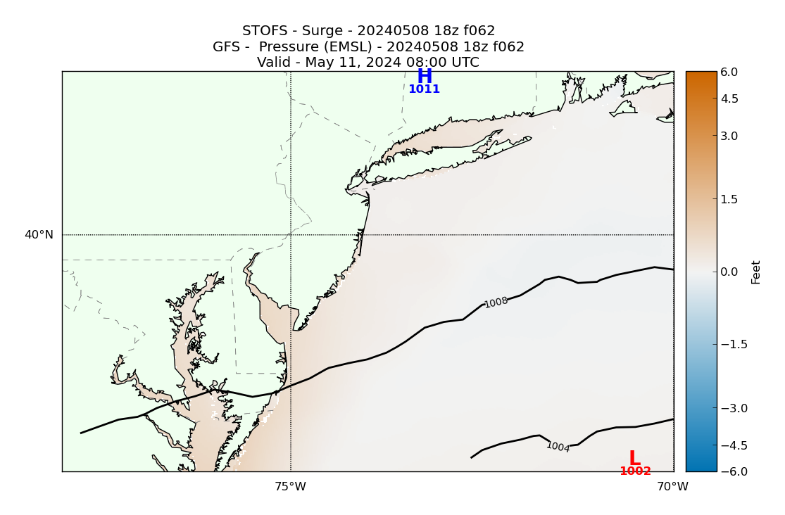 STOFS 62 Hour Storm Surge image (ft)