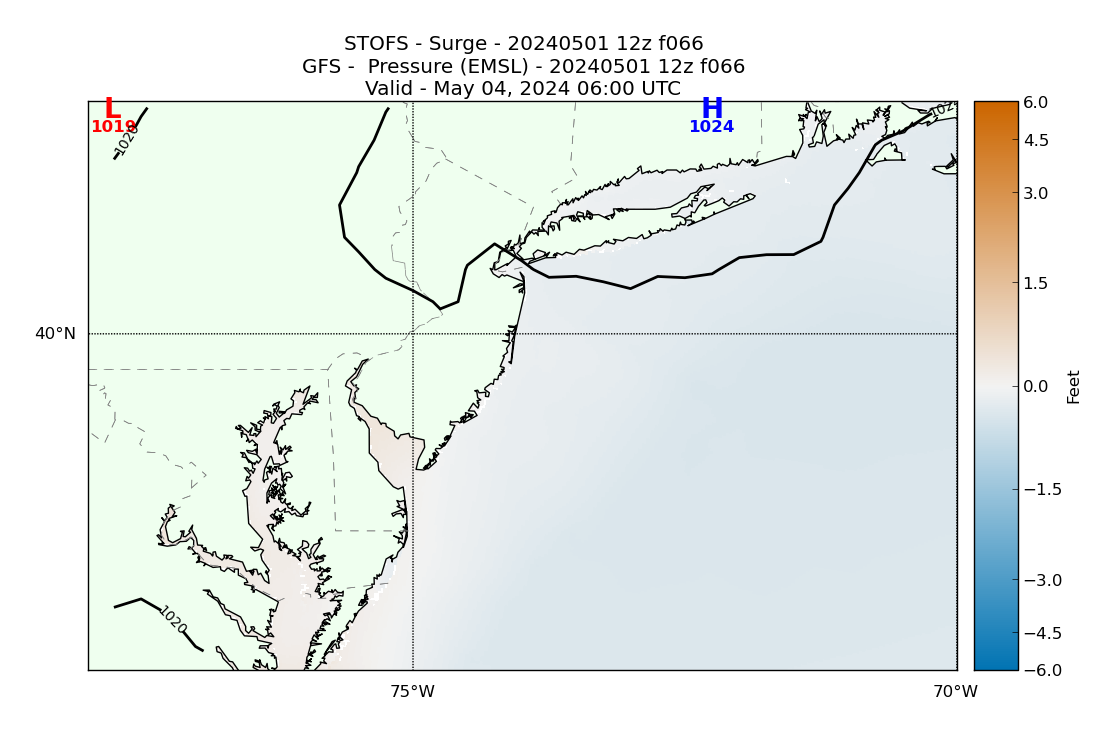 STOFS 66 Hour Storm Surge image (ft)