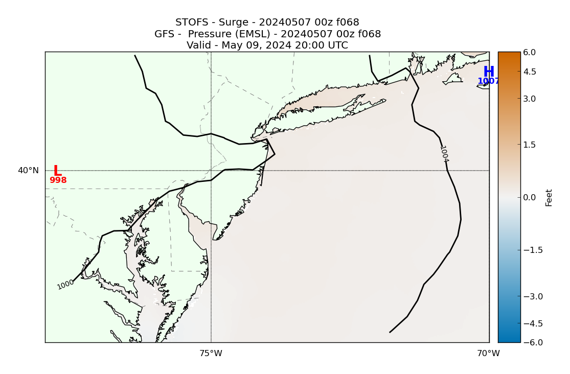 STOFS 68 Hour Storm Surge image (ft)