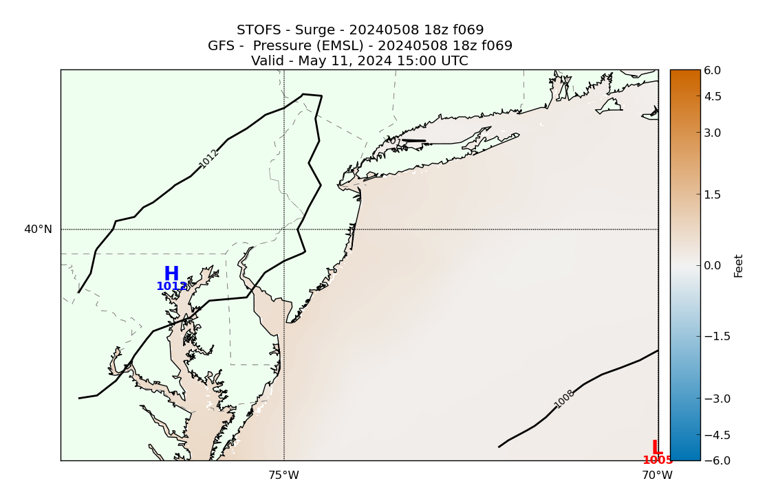 STOFS 69 Hour Storm Surge image (ft)