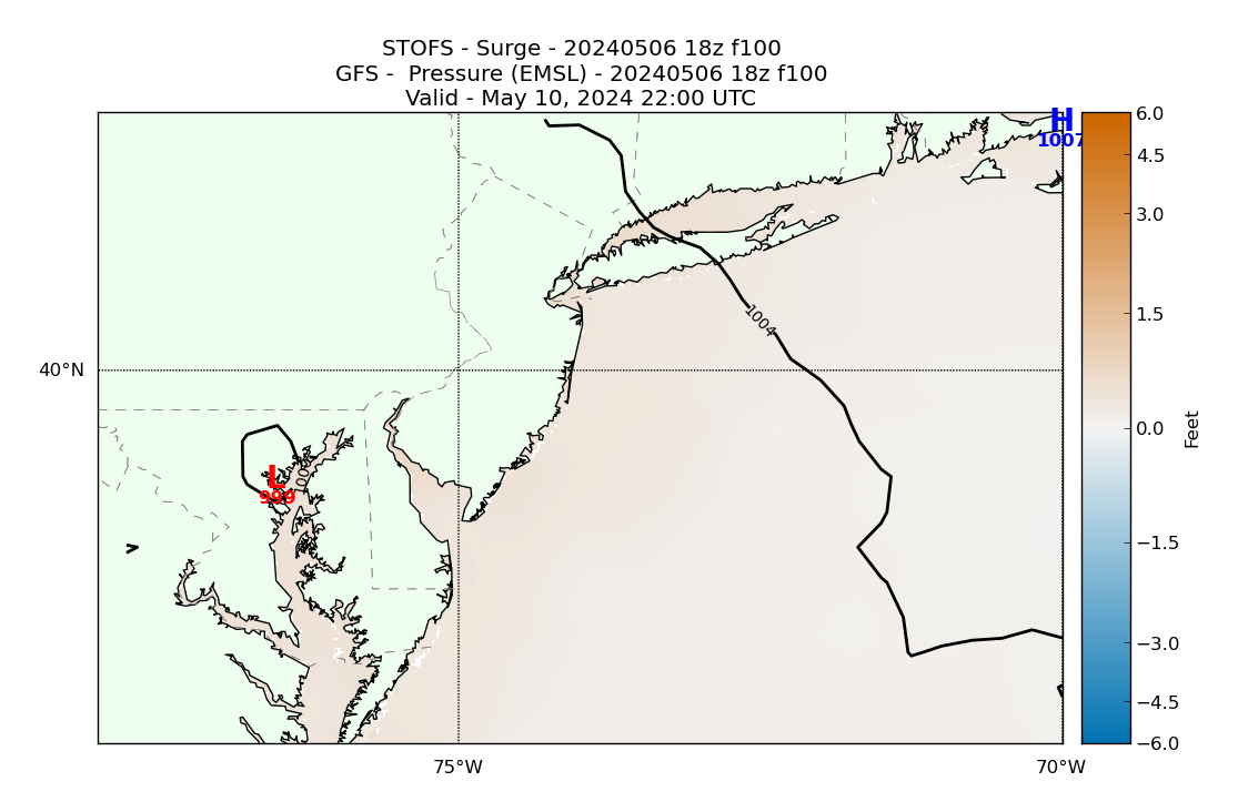 STOFS 100 Hour Storm Surge image (ft)