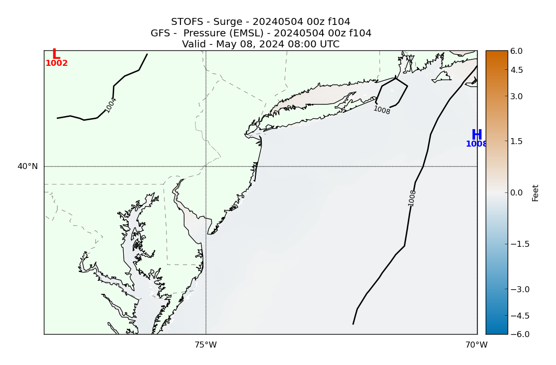 STOFS 104 Hour Storm Surge image (ft)