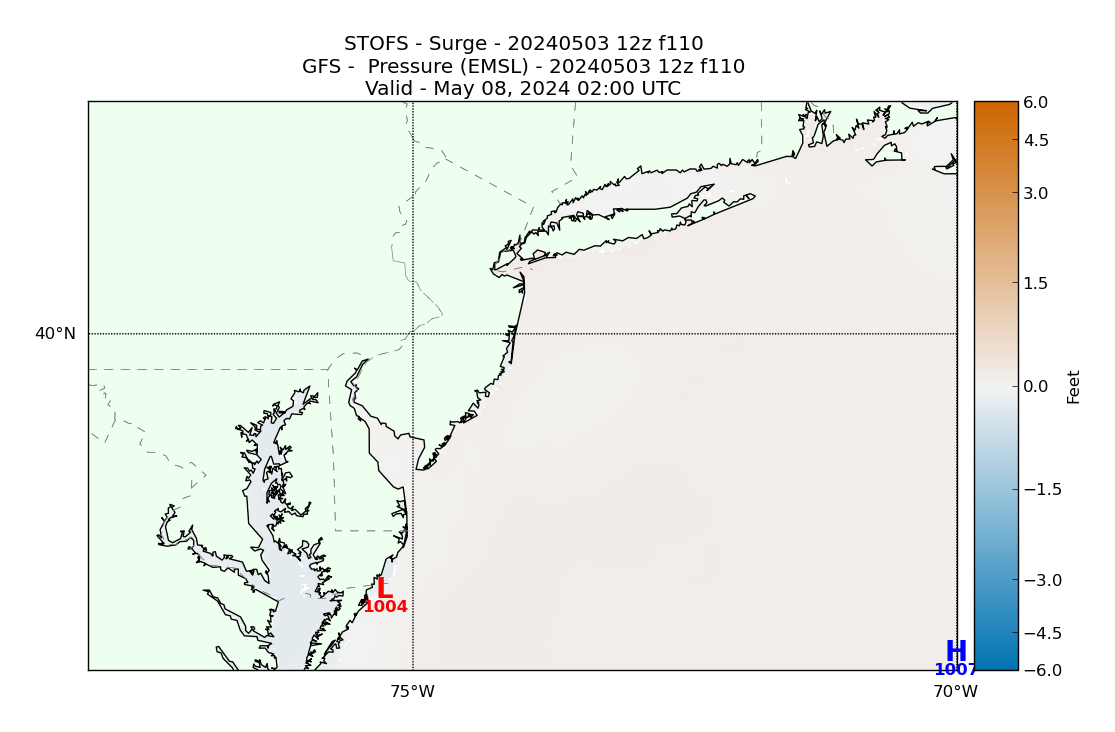 STOFS 110 Hour Storm Surge image (ft)