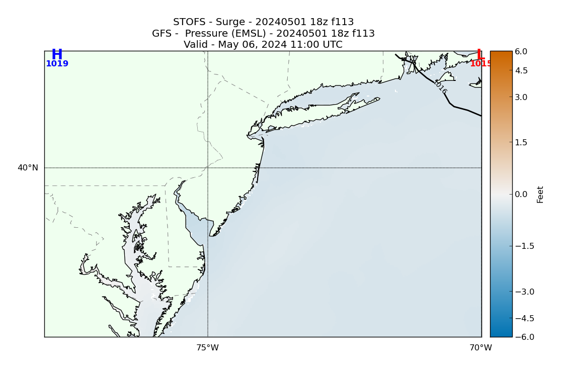 STOFS 113 Hour Storm Surge image (ft)