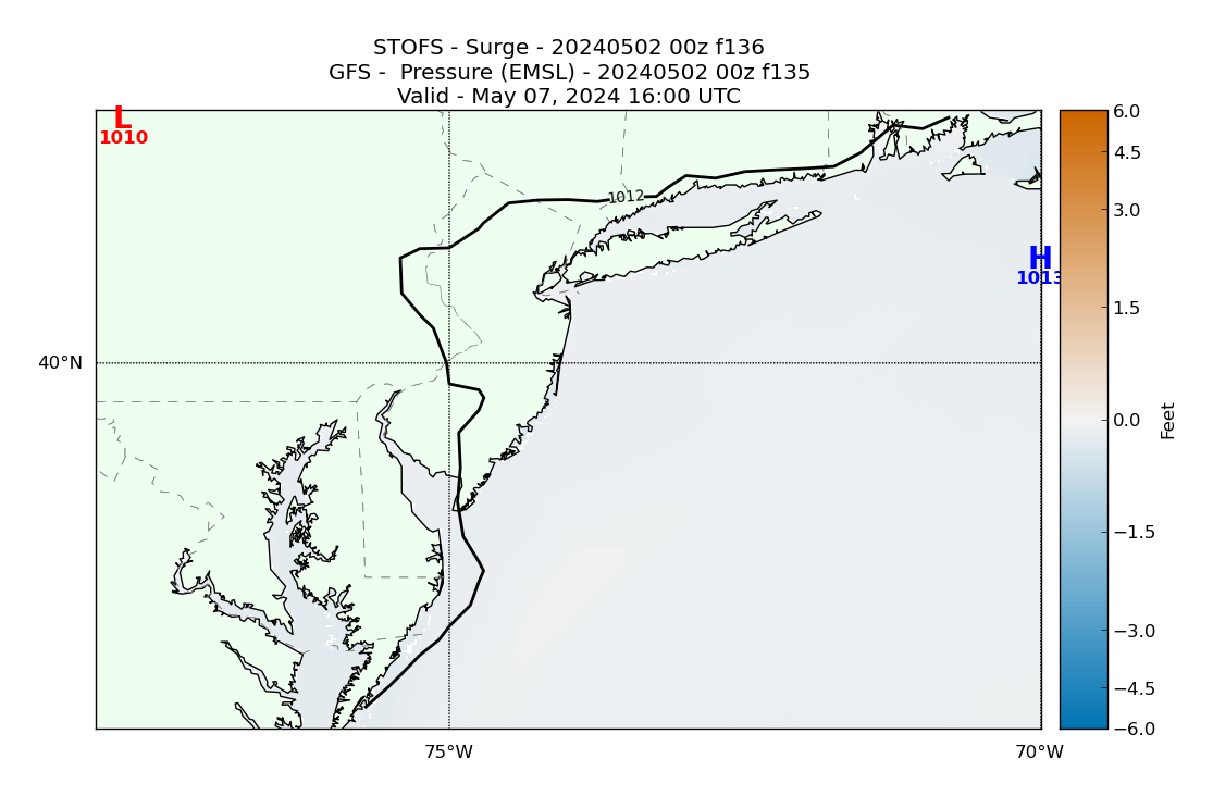 STOFS 136 Hour Storm Surge image (ft)