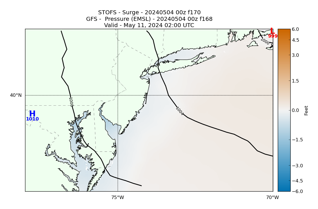STOFS 170 Hour Storm Surge image (ft)