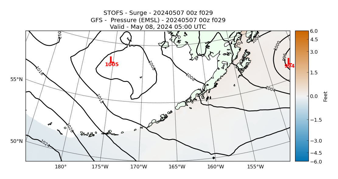 STOFS 29 Hour Storm Surge image (ft)