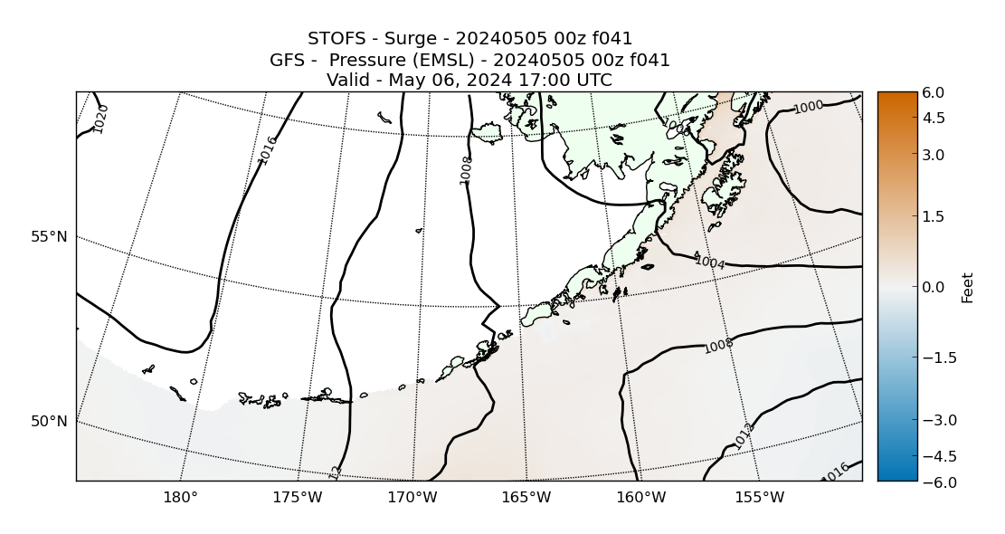 STOFS 41 Hour Storm Surge image (ft)