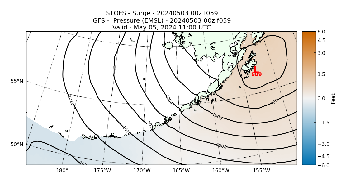 STOFS 59 Hour Storm Surge image (ft)