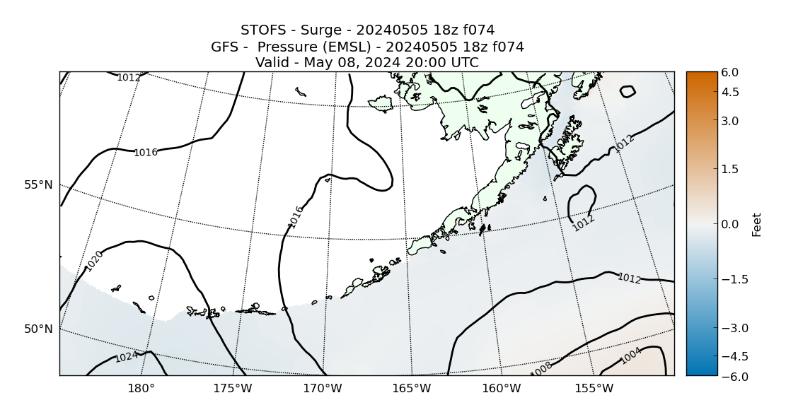 STOFS 74 Hour Storm Surge image (ft)