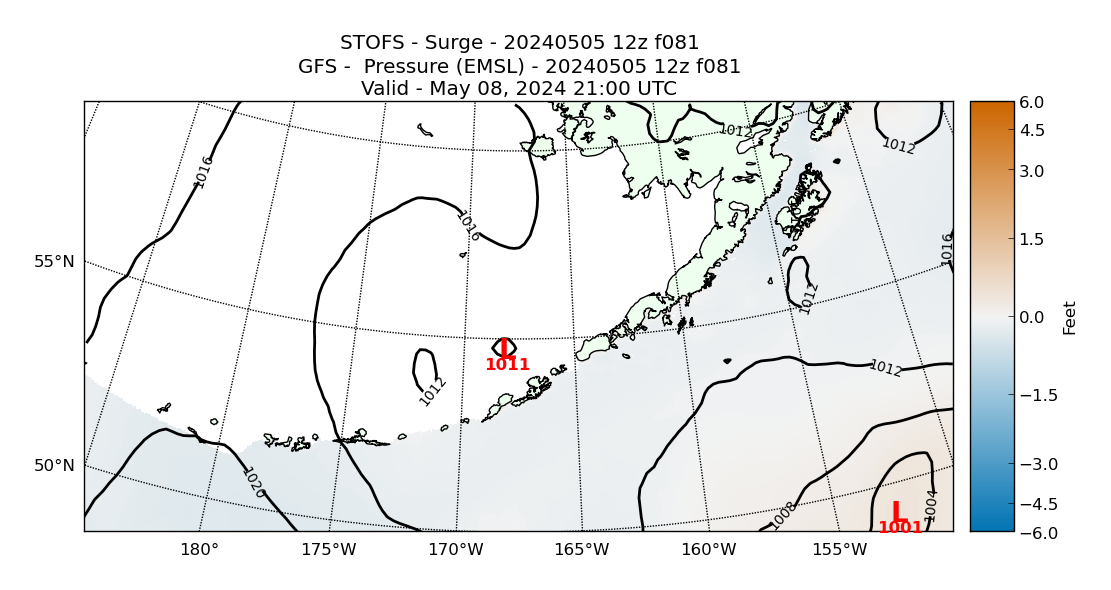 STOFS 81 Hour Storm Surge image (ft)