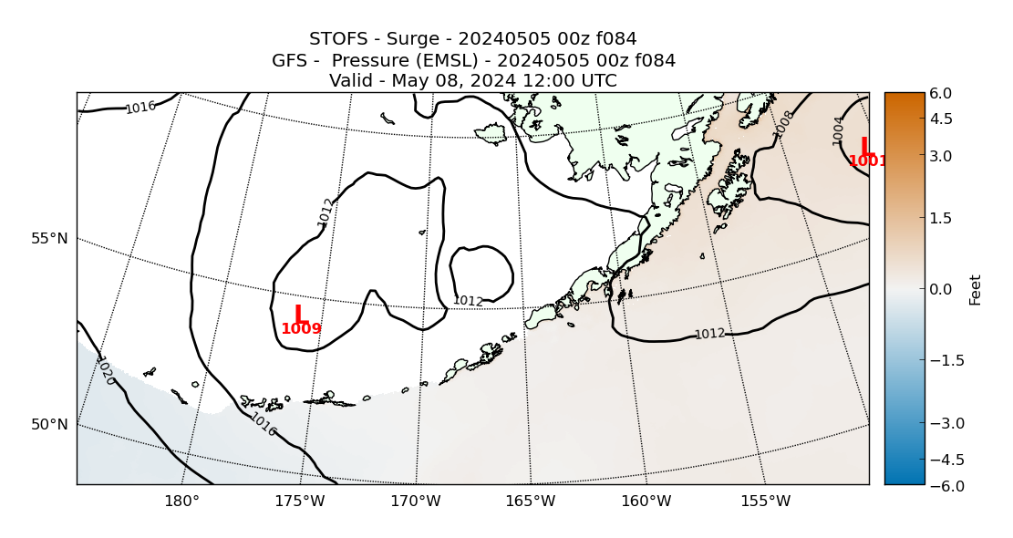 STOFS 84 Hour Storm Surge image (ft)