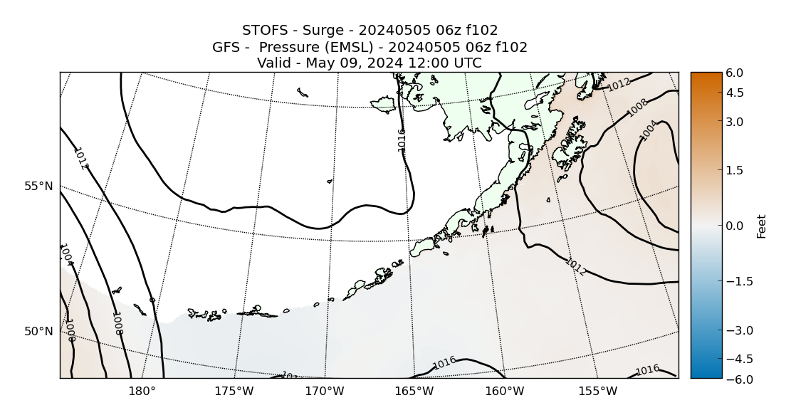 STOFS 102 Hour Storm Surge image (ft)