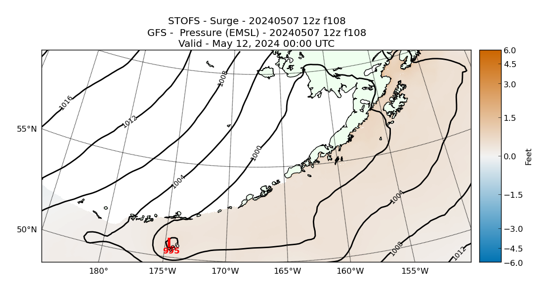 STOFS 108 Hour Storm Surge image (ft)