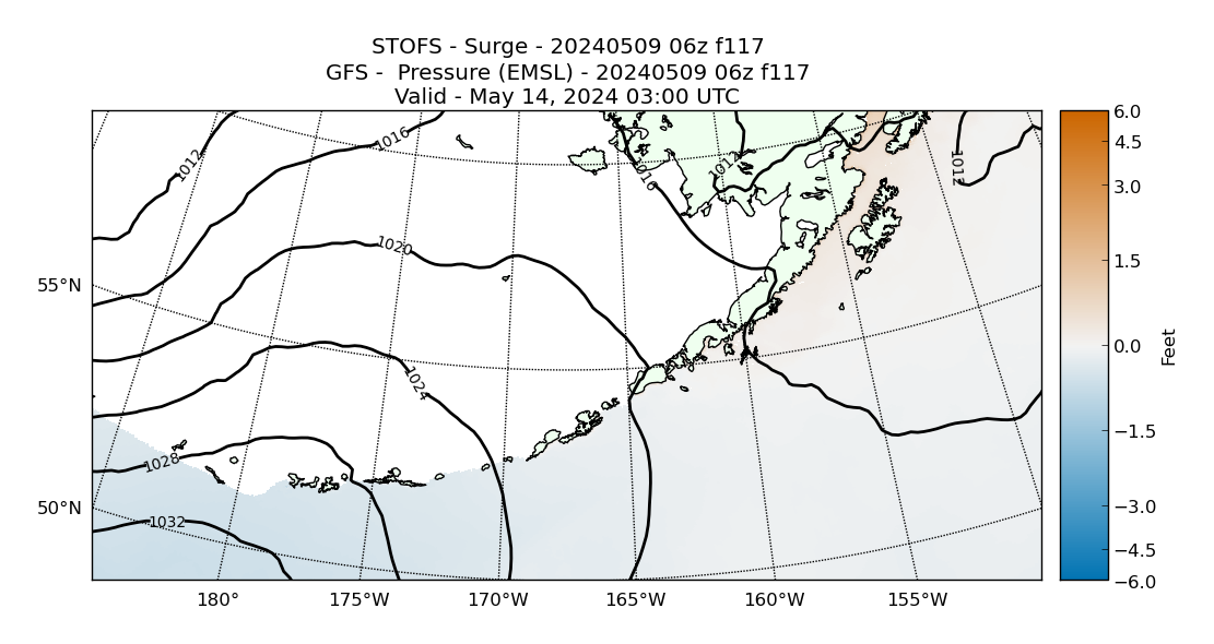 STOFS 117 Hour Storm Surge image (ft)