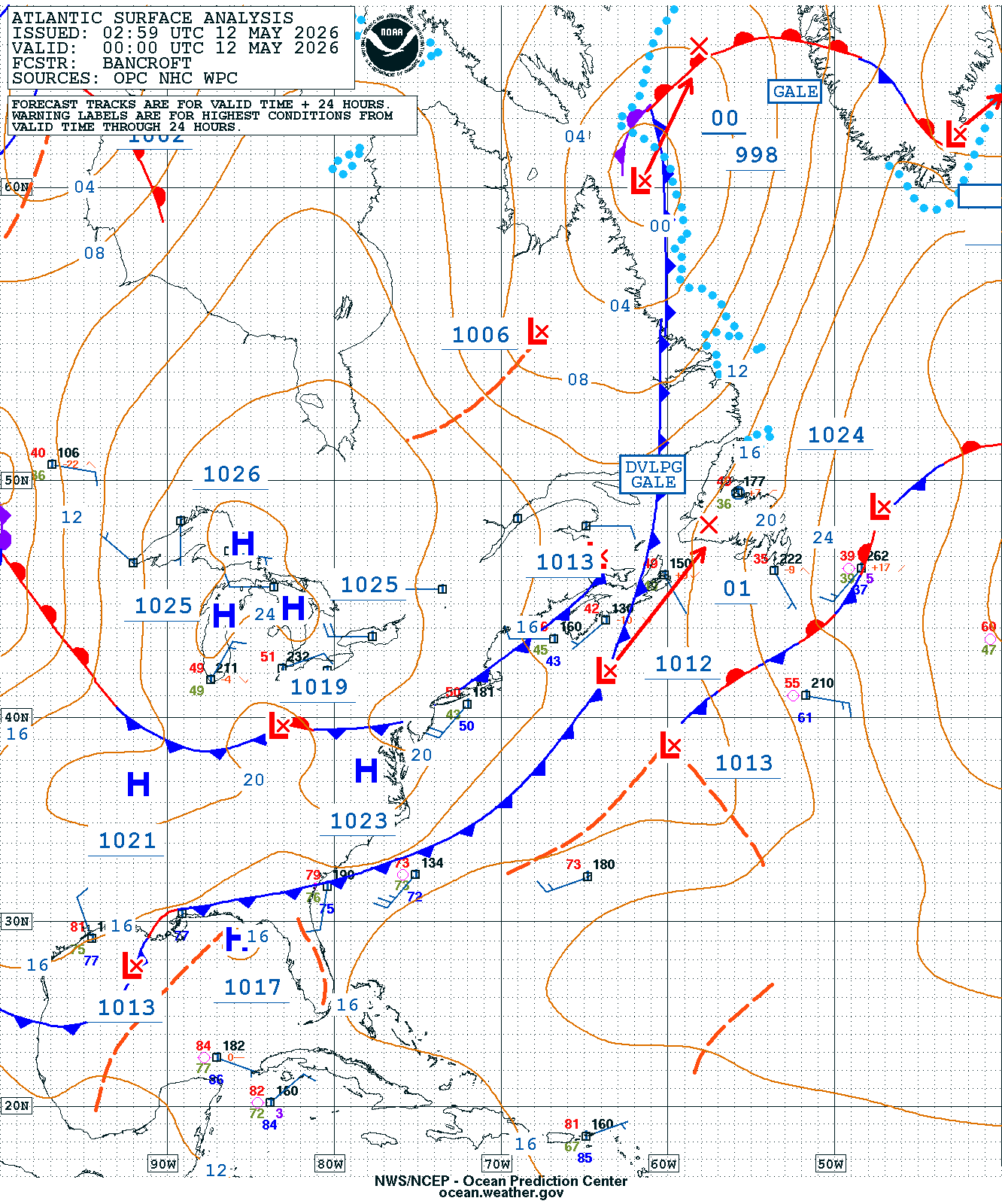 West Atlantic Surface Analysis