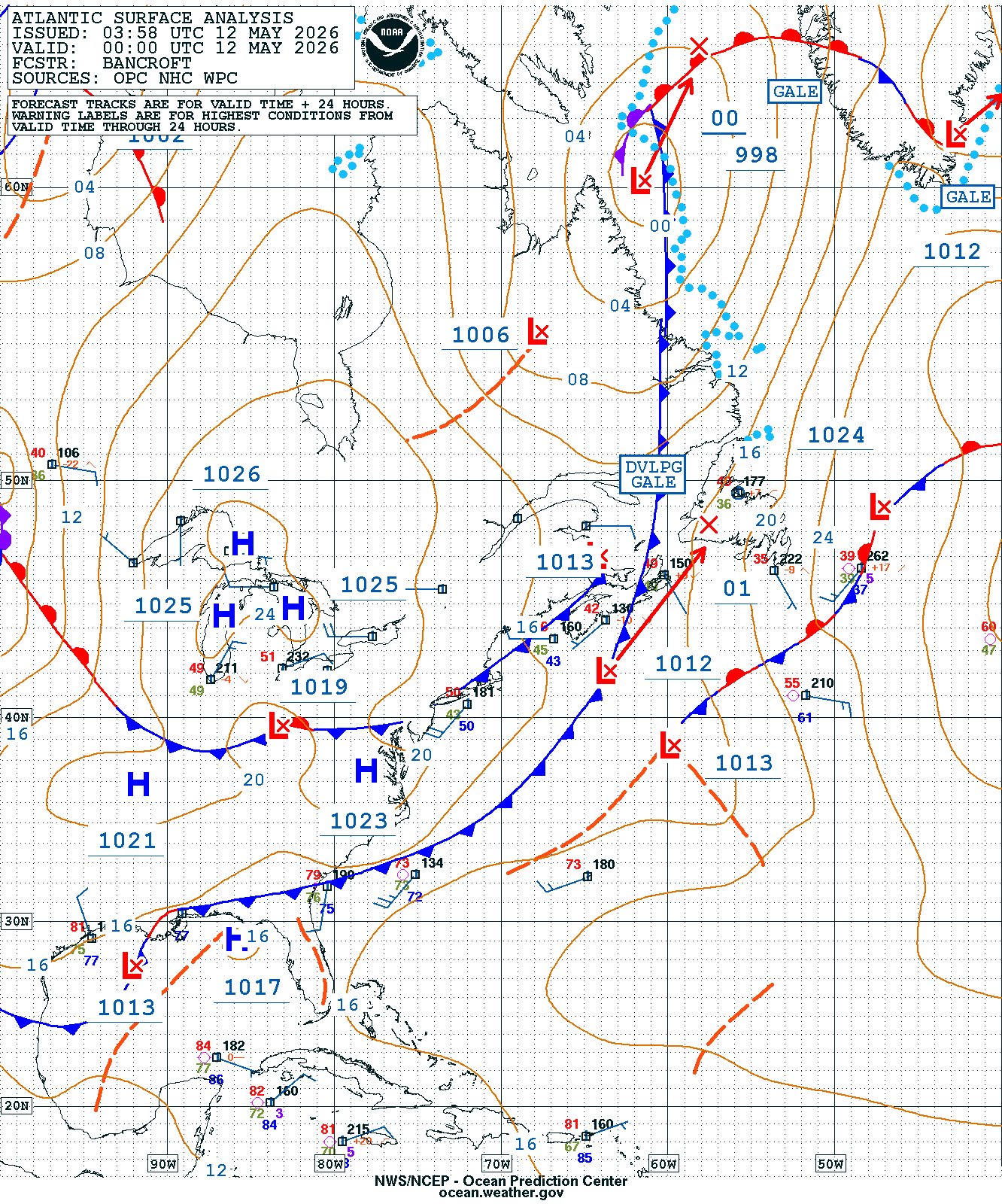 West Atlantic Surface Analysis
