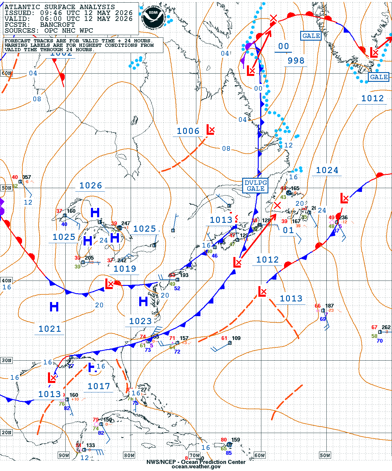 West Atlantic Surface Analysis