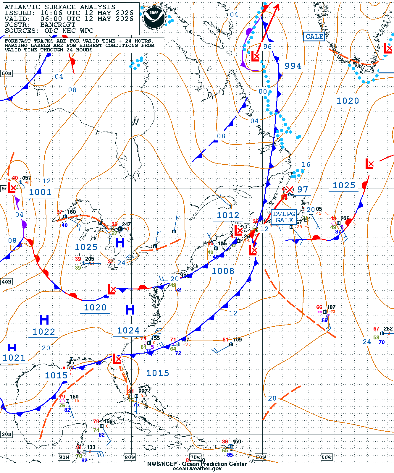 West Atlantic Surface Analysis