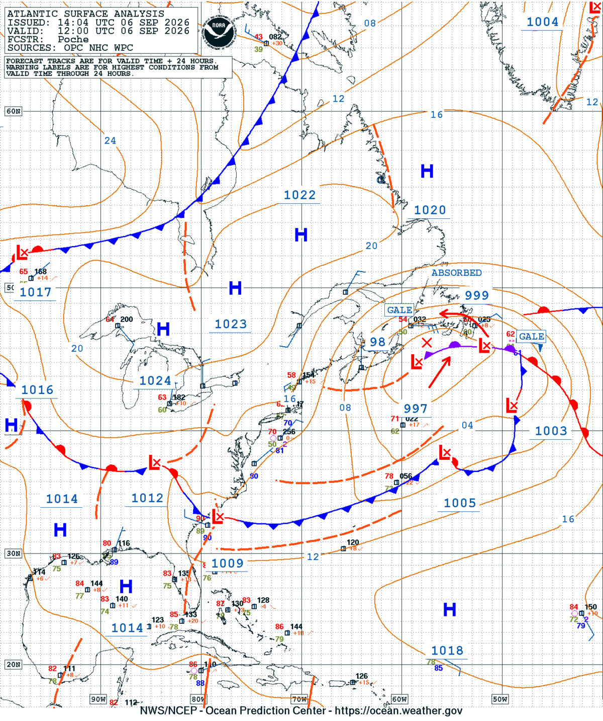 West Atlantic Surface Analysis