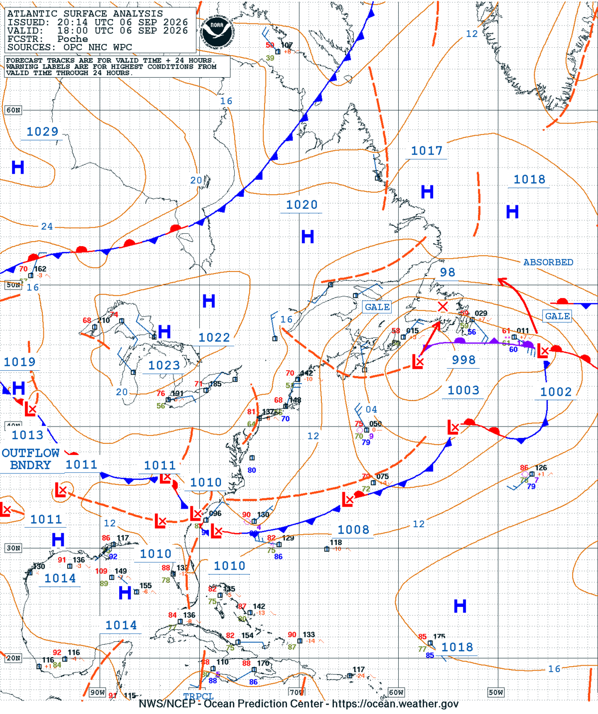 West Atlantic Surface Analysis