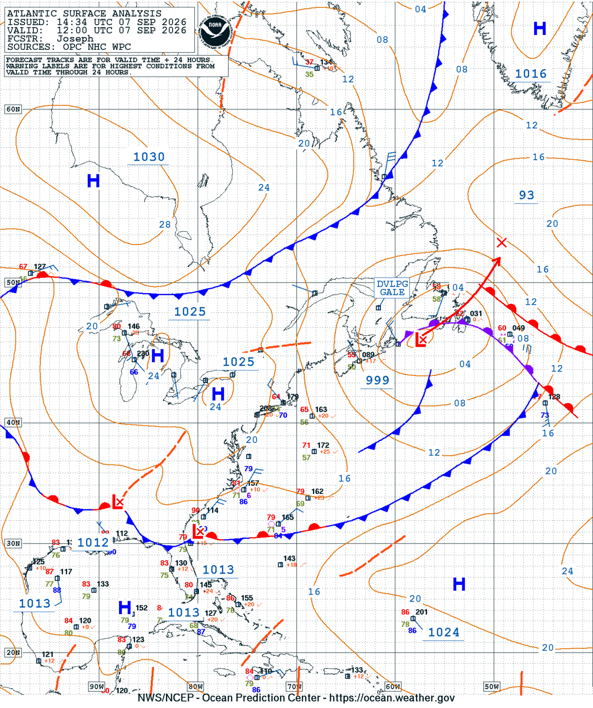 West Atlantic Surface Analysis