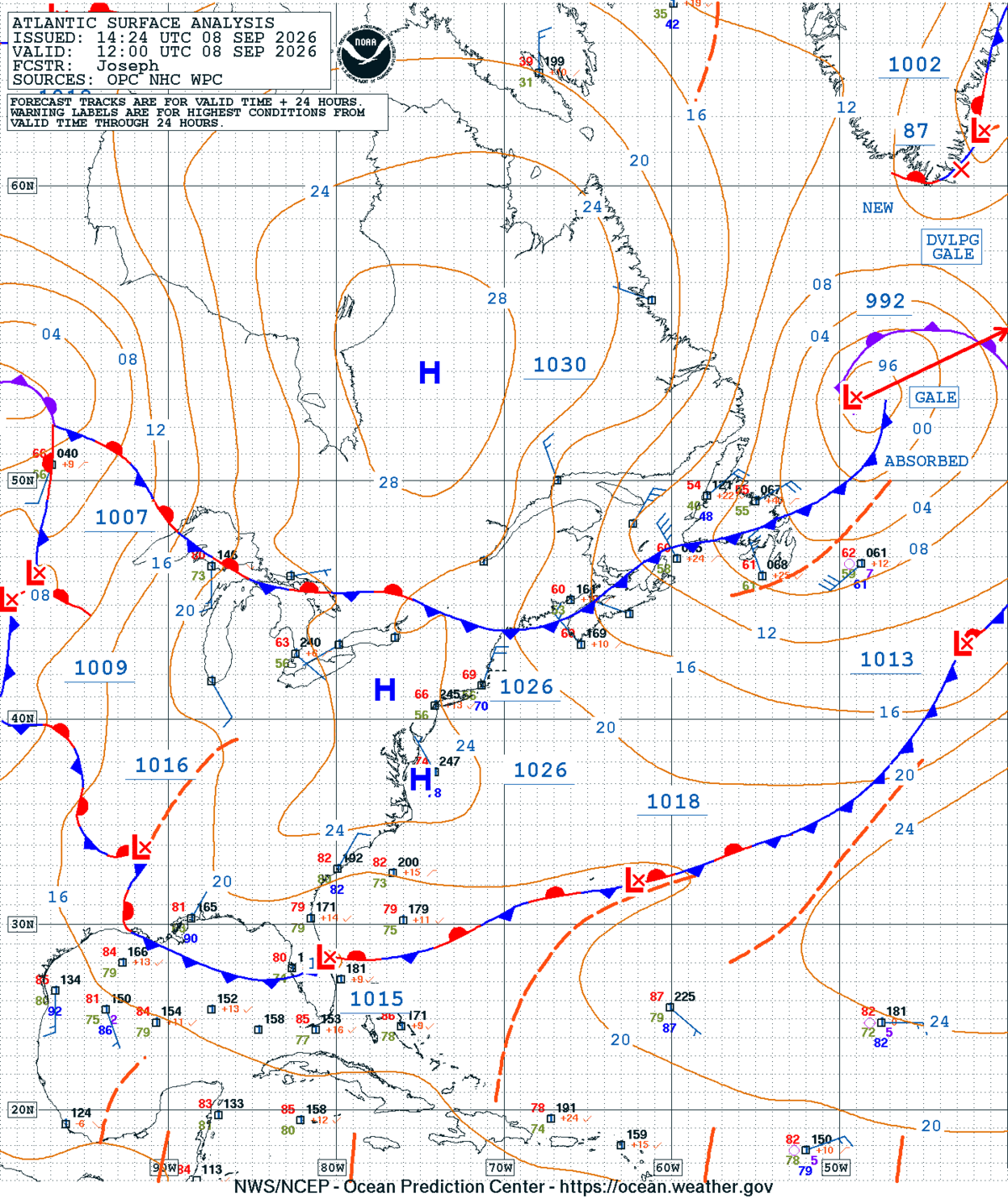 West Atlantic Surface Analysis
