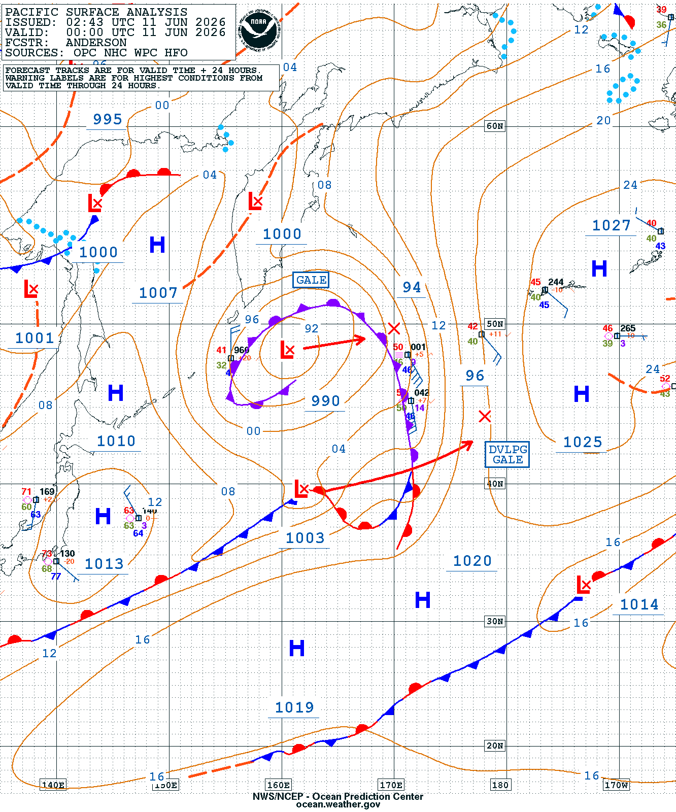 West Pacific Surface Analysis