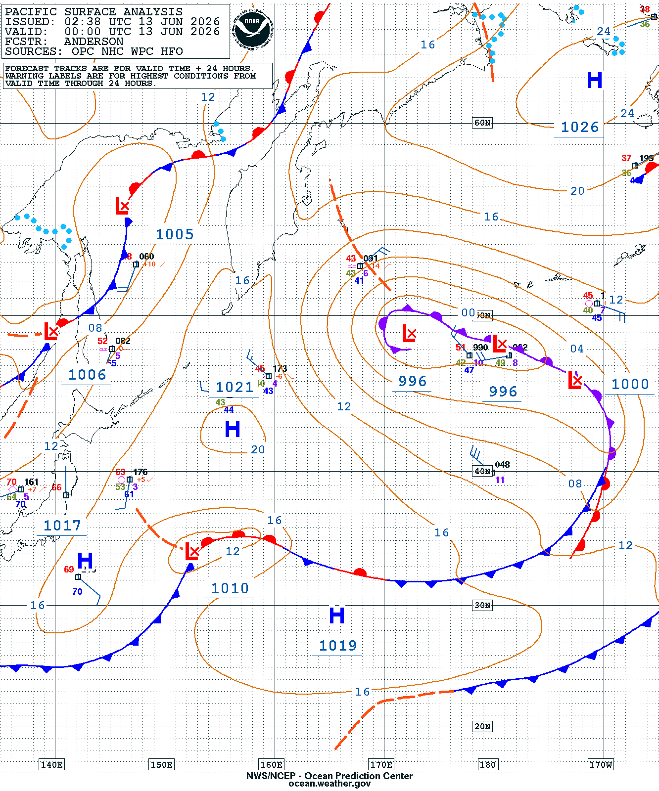 West Pacific Surface Analysis