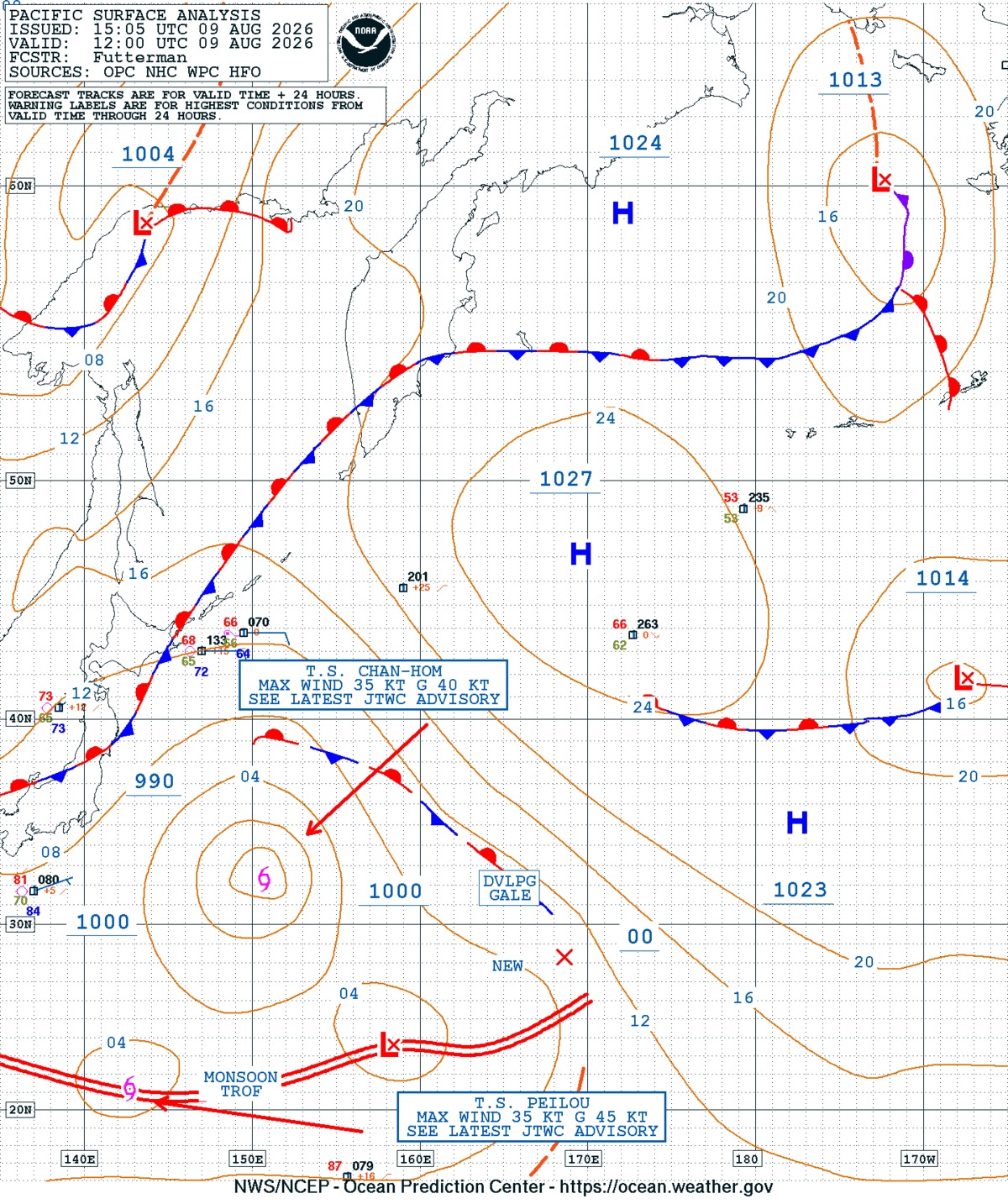 West Pacific Surface Analysis