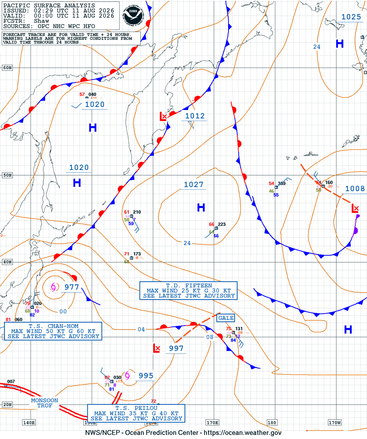 West Pacific Surface Analysis