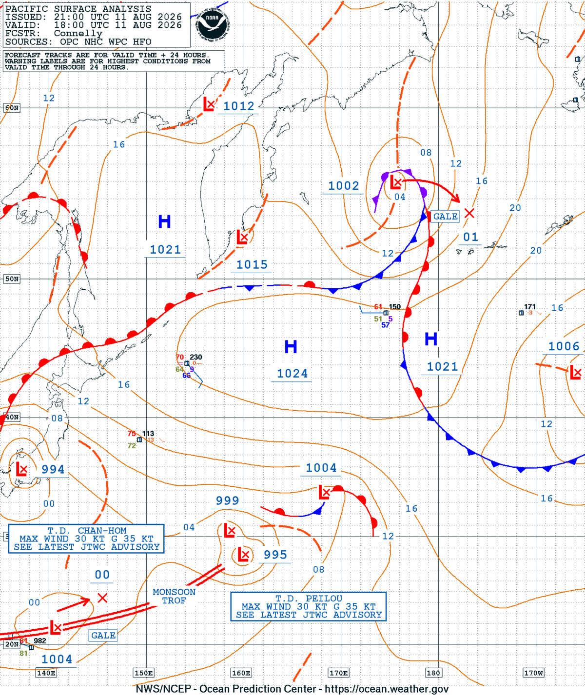 West Pacific Surface Analysis