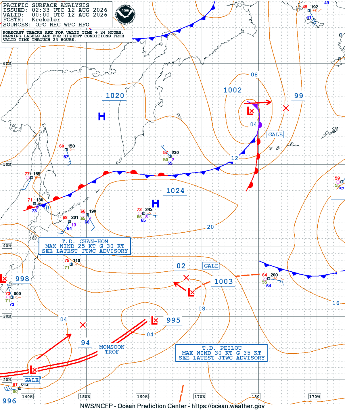 West Pacific Surface Analysis