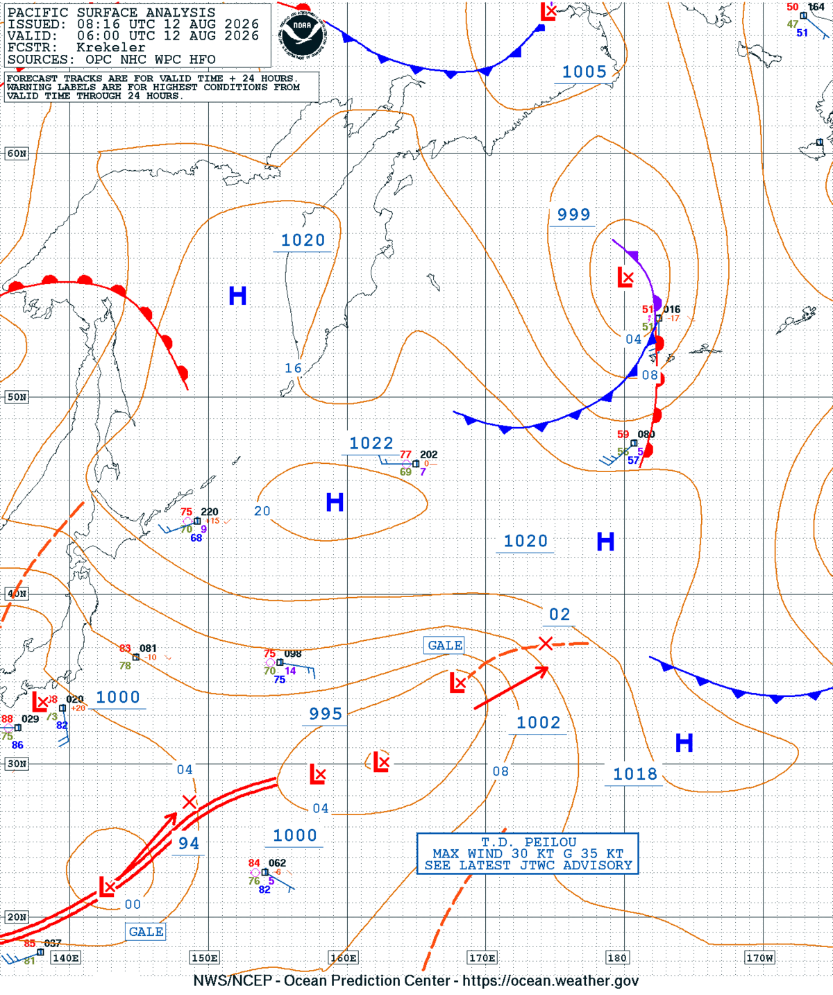 West Pacific Surface Analysis