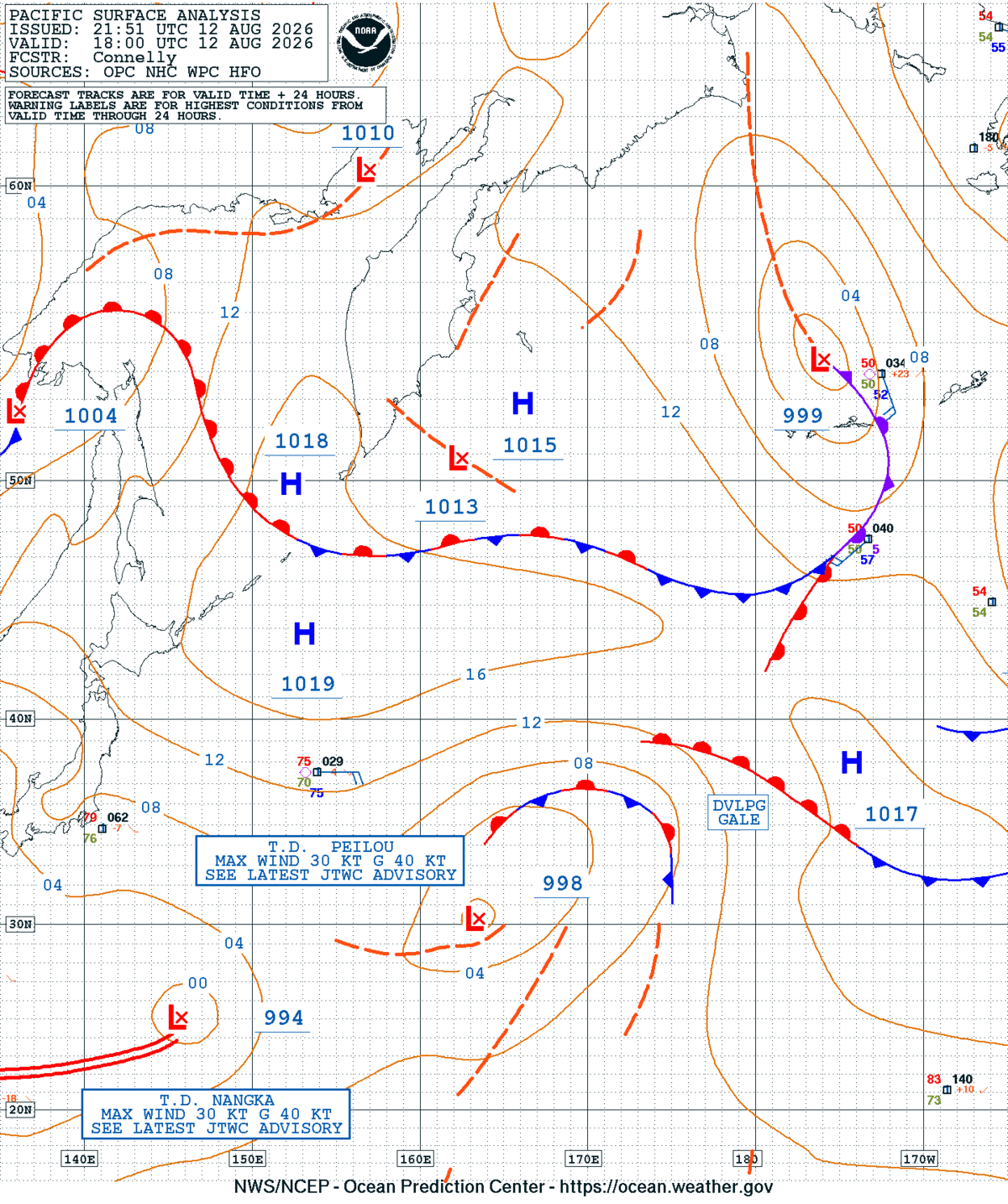 West Pacific Surface Analysis