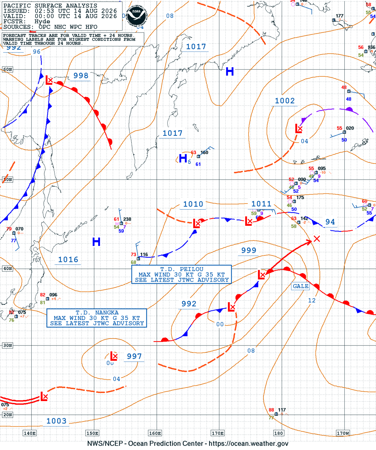 West Pacific Surface Analysis
