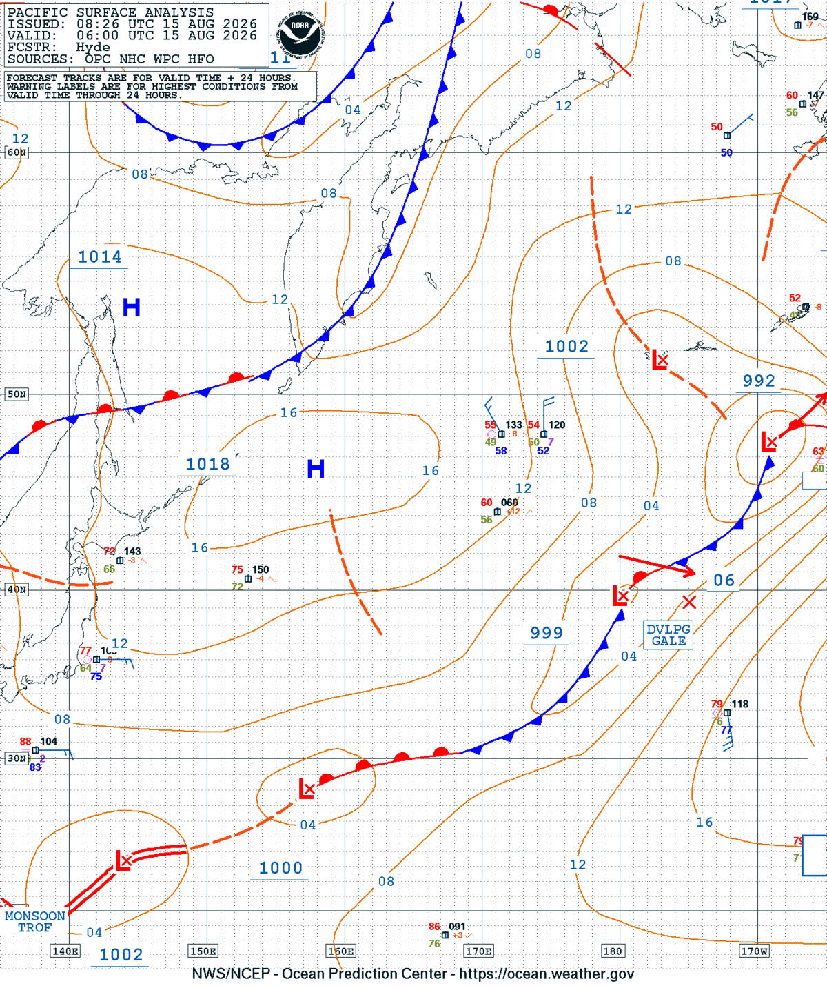 West Pacific Surface Analysis