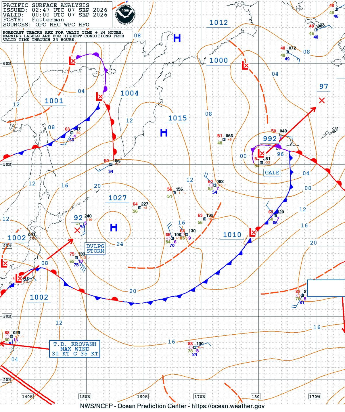 West Pacific Surface Analysis