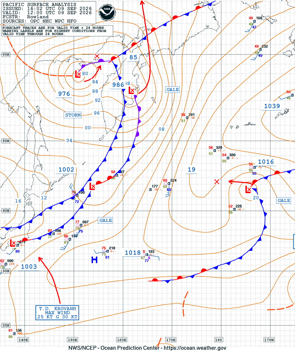 West Pacific Surface Analysis
