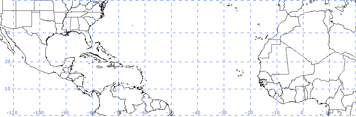 Tropical N Atlantic blank base map