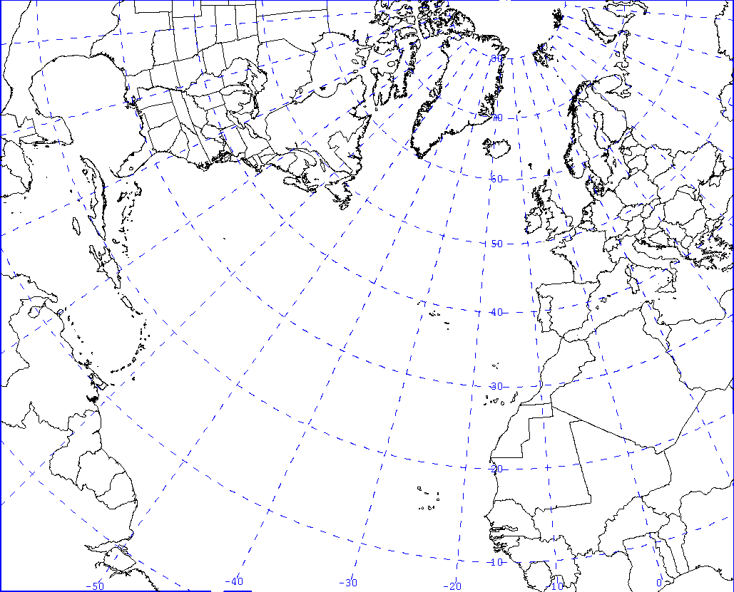 N Atlantic Difax blank base map