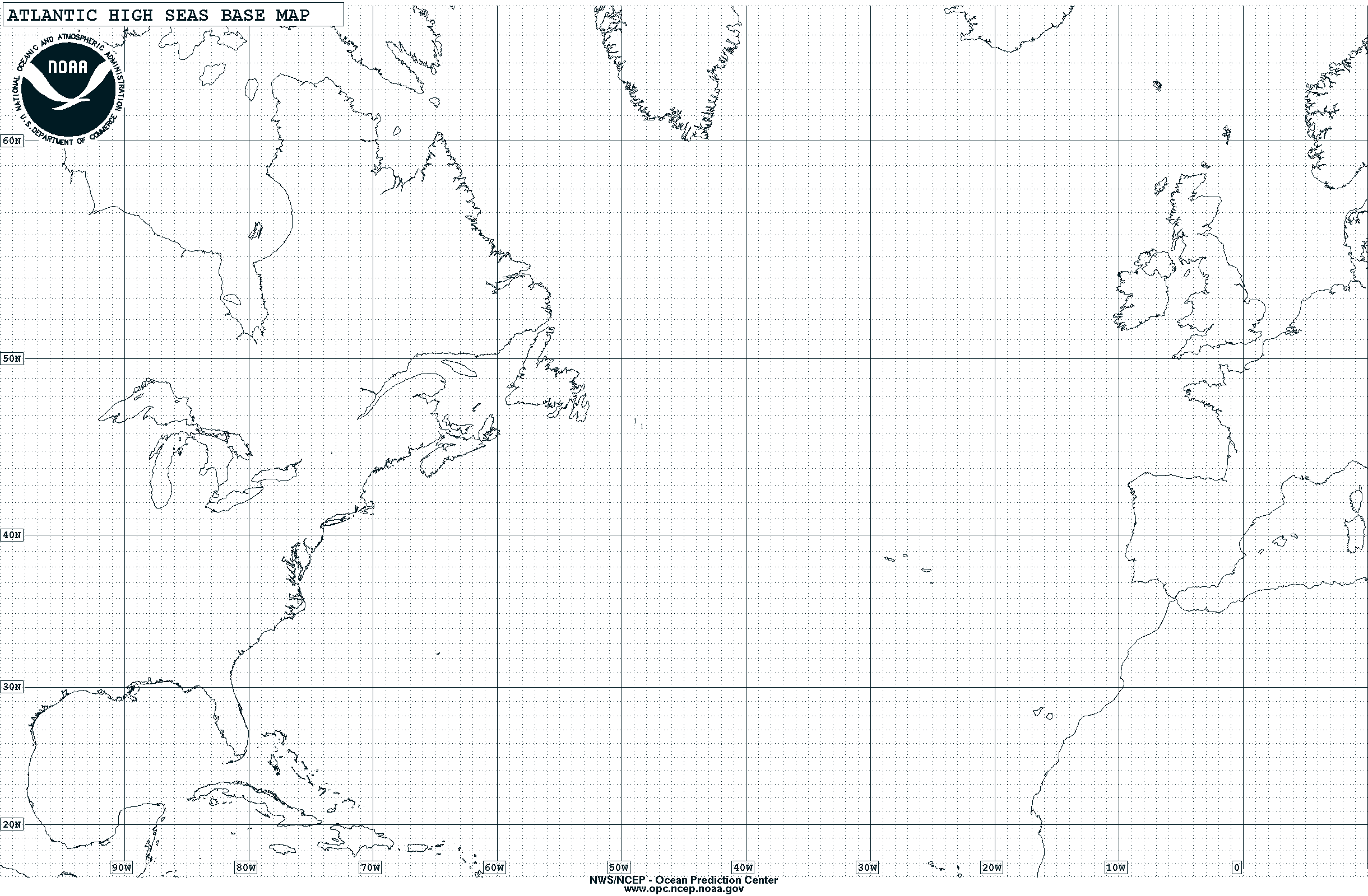 Atlantic High Seas blank base map