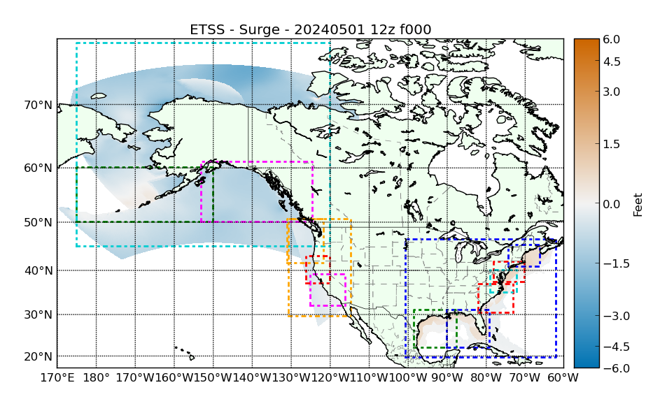 Image map of Extratropical Storm Surge Model Guidance Areas