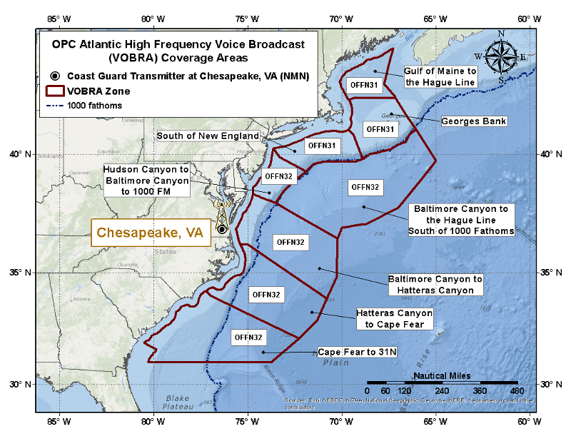 Atlantic Cape Fear to 31N out to 32N 73W to 31N 74W zone map