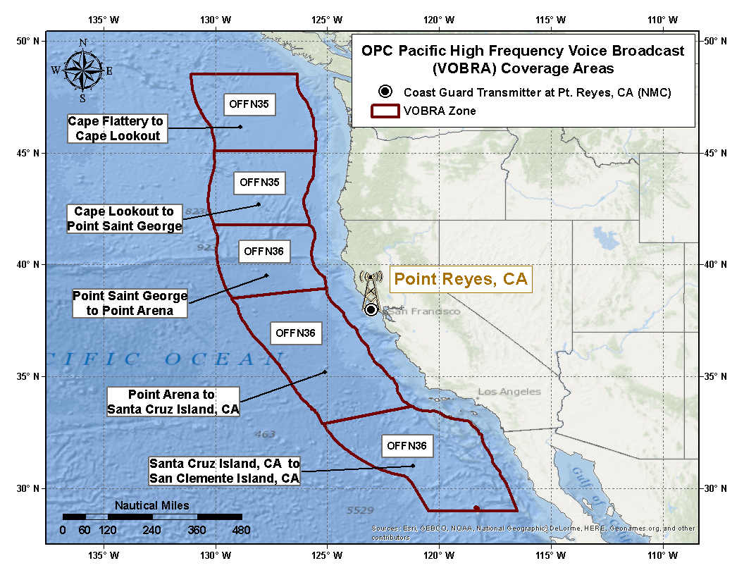 Pacific VOBRA Offshore Zone Map