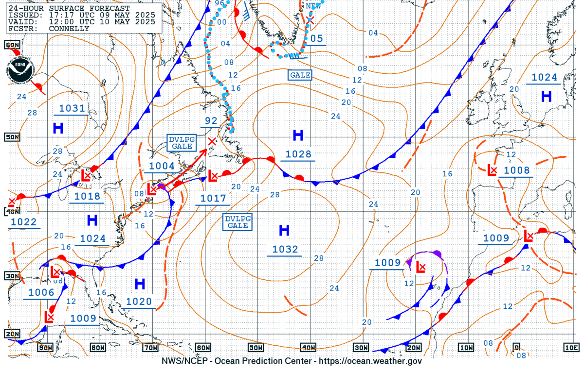 Atlantic Ocean Current Weather Radar Map 