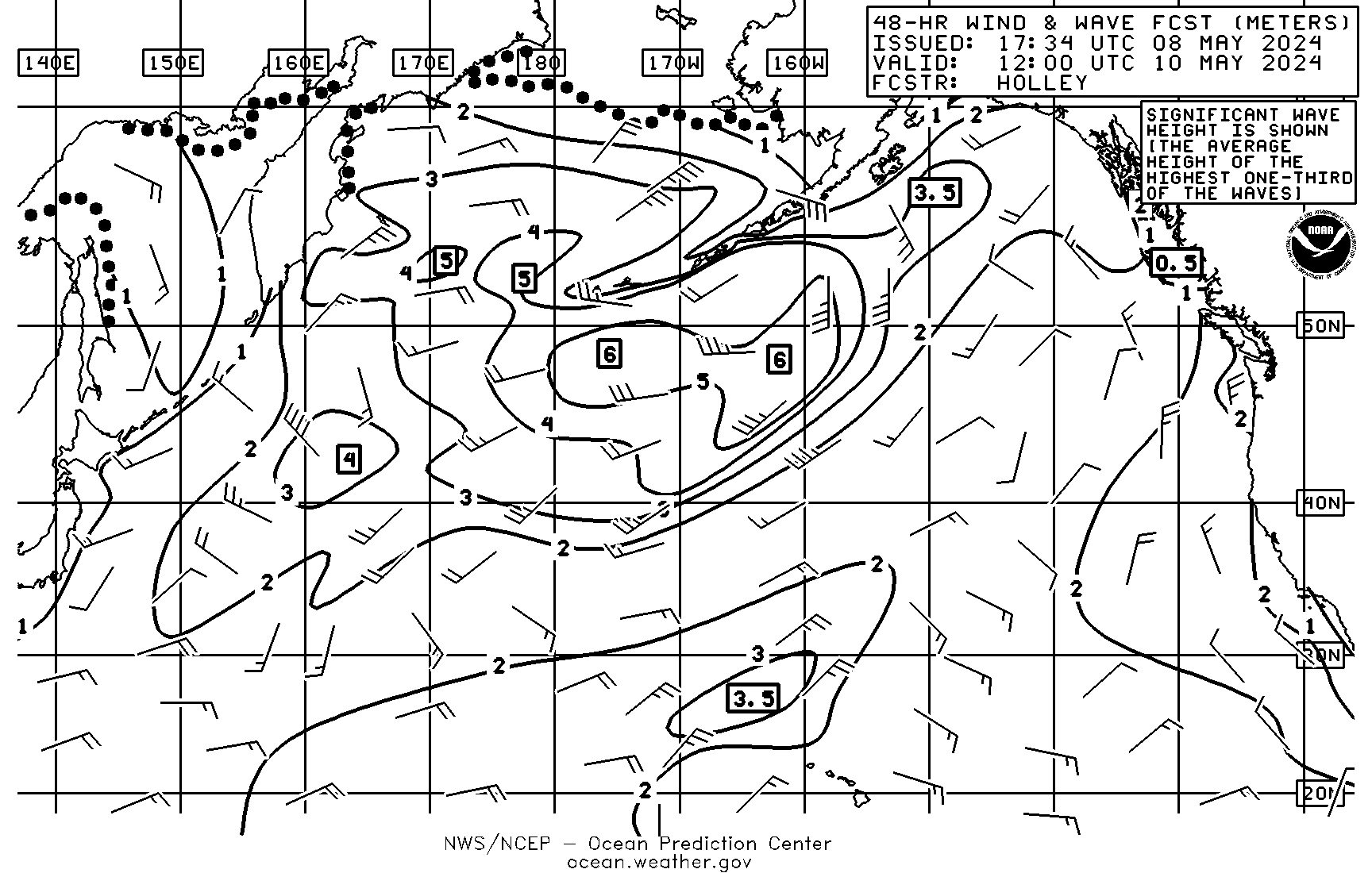 48 hour Pacific wind/wave