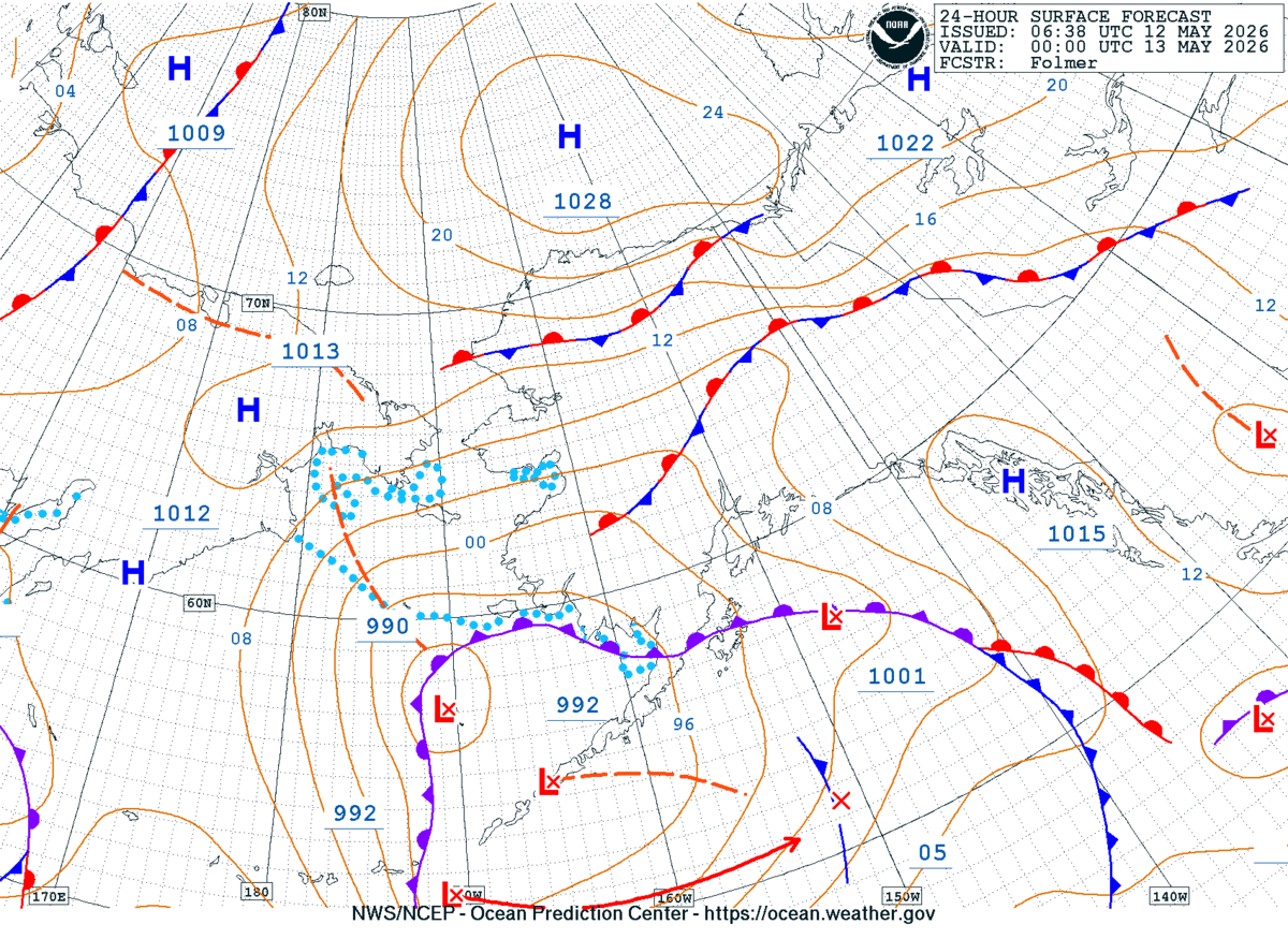 Alaska/Arctic 24 Hour Surface Forecast