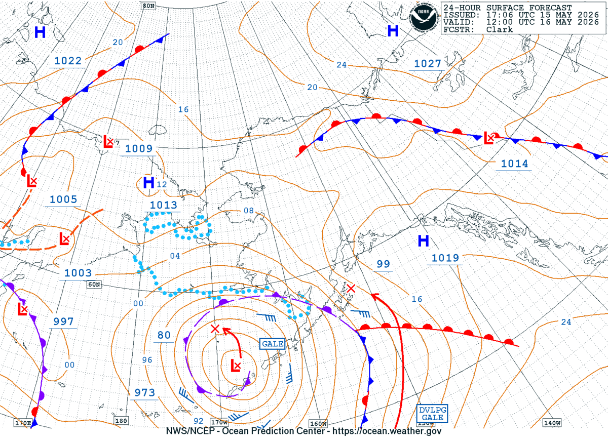 Alaska/Arctic 24 Hour Surface Forecast